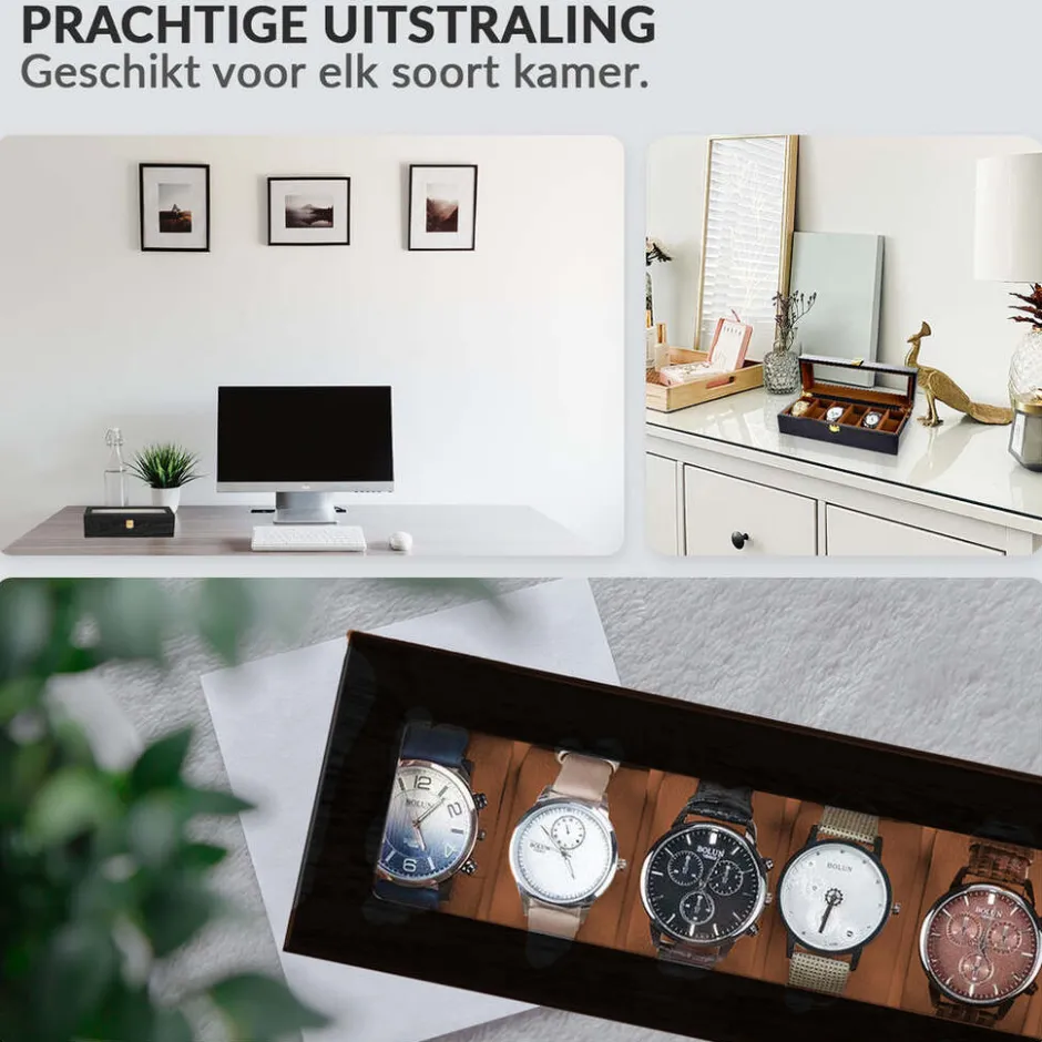 Luxe Houten Horloge Box Geschikt voor Horloges en Sieraden|Confibel Online