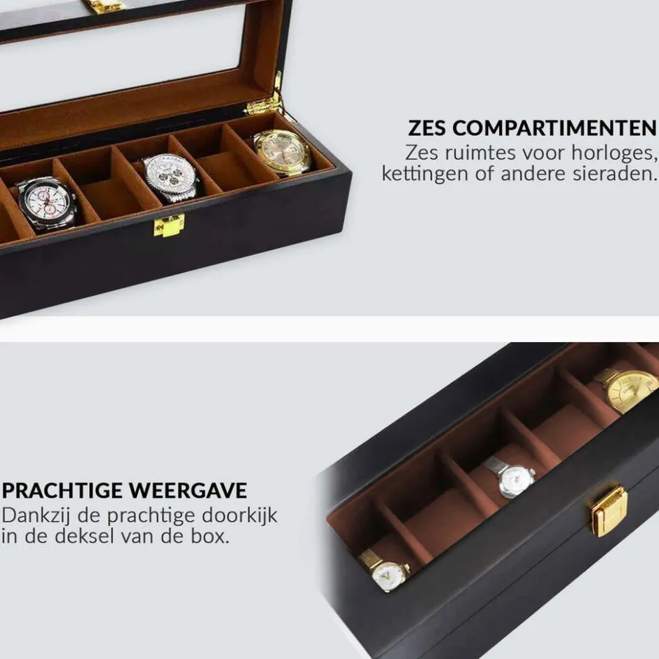 Luxe Houten Horloge Box Geschikt voor Horloges en Sieraden|Confibel Online