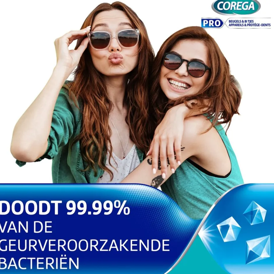 Corega Pro Dagelijkse Reiniger voor Beugels & Bitjes Tabletten< Kunstgebitreiniger