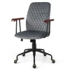 Costway Fluwelen Vintage Bureaustoel Met Kantelbare Rugleuning< Meubels
