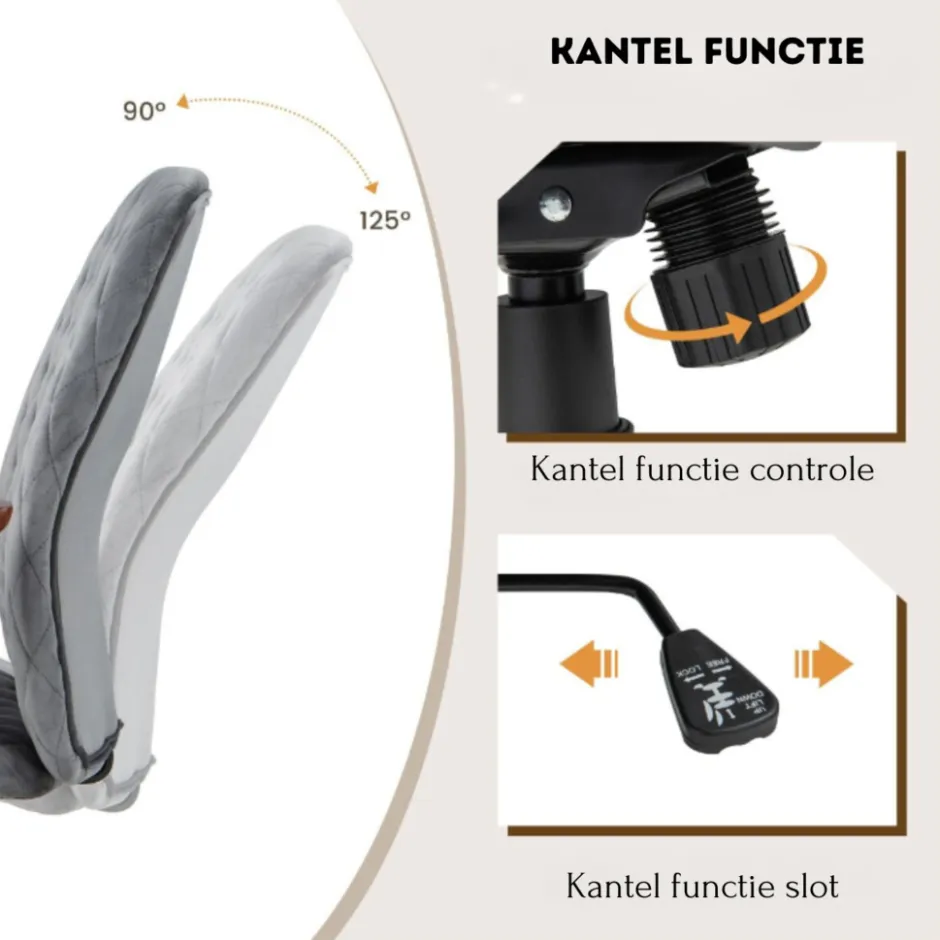 Costway Fluwelen Vintage Bureaustoel Met Kantelbare Rugleuning< Meubels