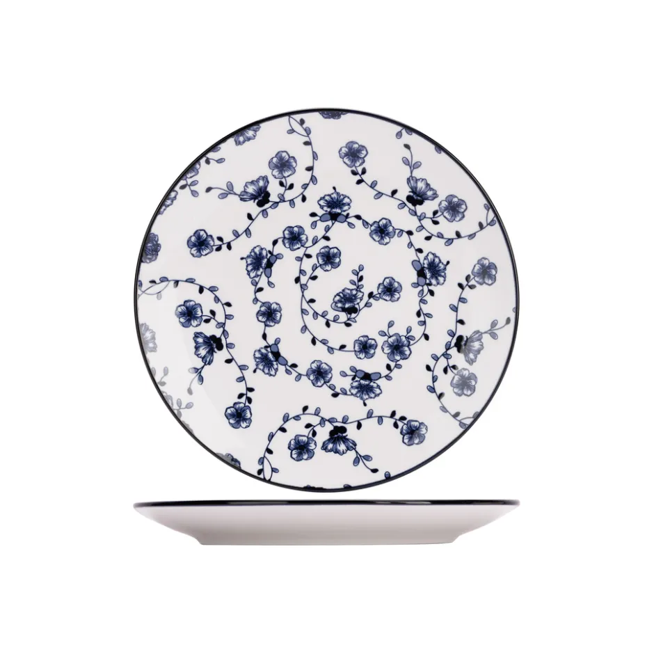 Cosy & Trendy 4 Stuks Flor Azul Ontbijt- en Dessertborden Porselein| Outlet