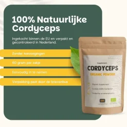 Cupplement Cordyceps Poeder Biologisch< Natuurlijke Supplementen