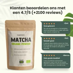 Cupplement Matcha Thee Poeder Biologisch< Maaltijdverrijkers