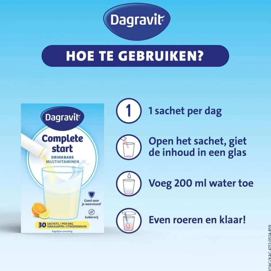 Complete Start Drinkbare Multivitaminen Sachets|Dagravit