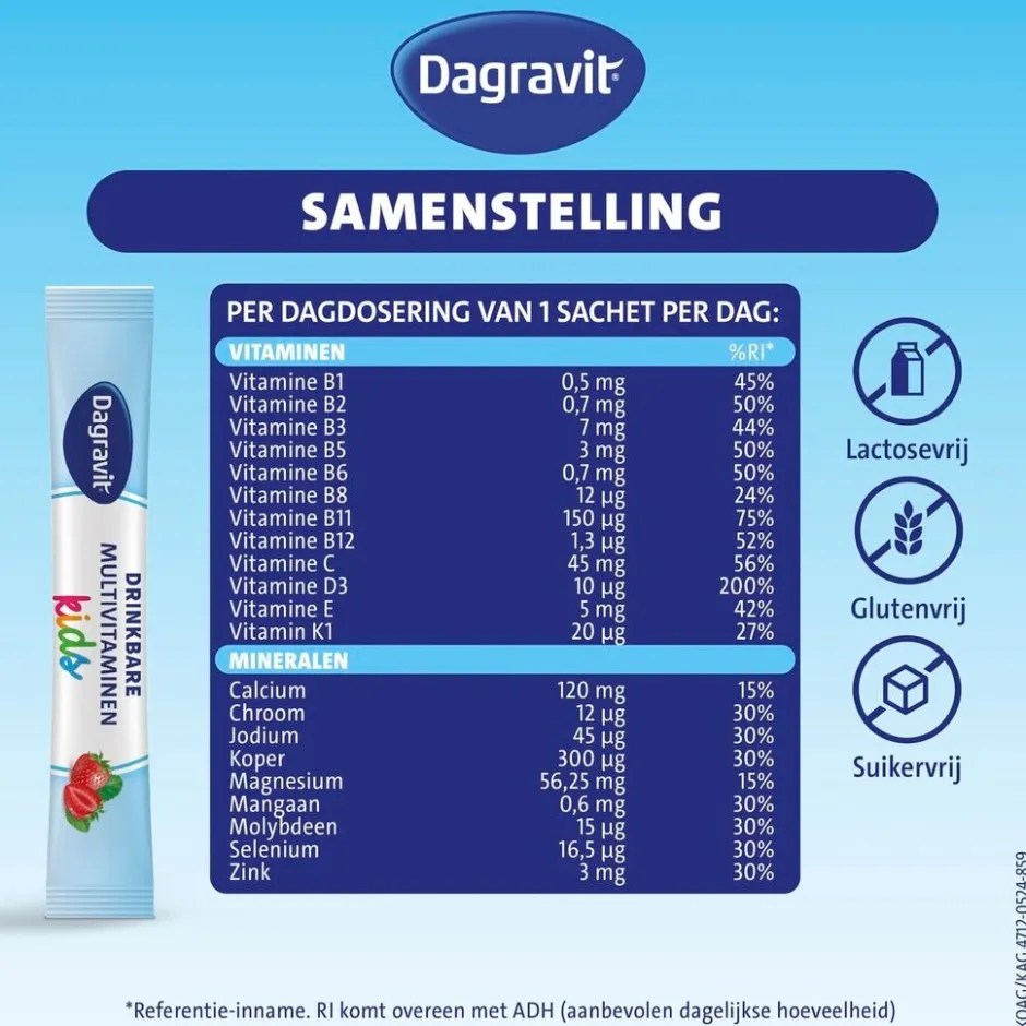 Dagravit Complete Start Kids 3-12 Drinkbare Multivitaminen Sachets< Vitamines