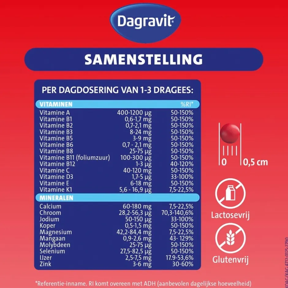 Dagravit Totaal 30 Multivitaminen en Mineralen Dragees< Vitamines