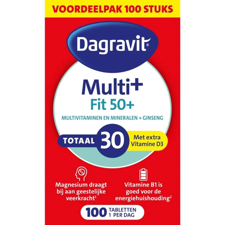 Dagravit Totaal 30 Vitaal 50+ Tabletten< Vitamines