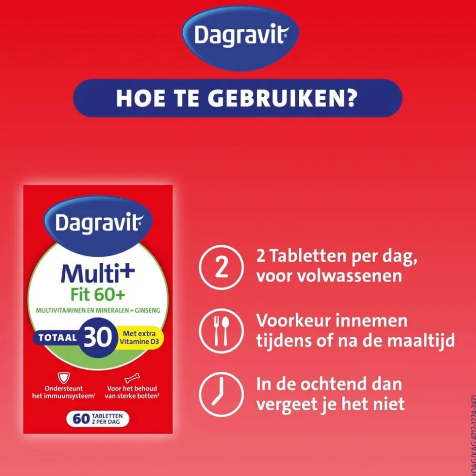 Totaal 30 Vitaal 60+ Multivitaminen Tabletten|Dagravit Discount