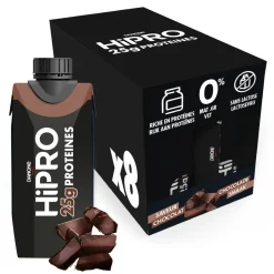 DANONE HiPRO Chocolade Proteïneshake Voordeelverpakking 8 x 330ml< Sportdrank