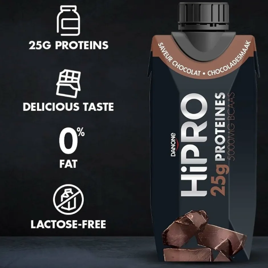 DANONE HiPRO Chocolade Proteïneshake Voordeelverpakking 16 x 330ml| Sale