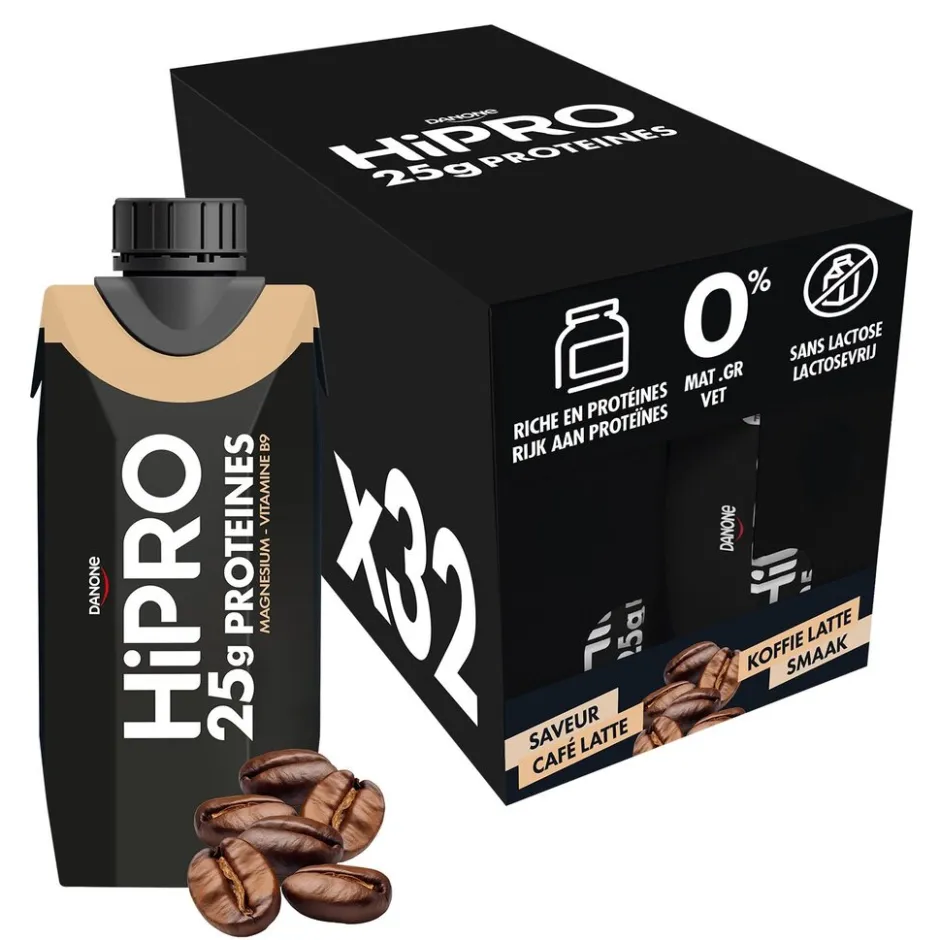 DANONE HiPRO Koffie Proteïneshake Voordeelverpakking 32 x 330ml< Sportdrank