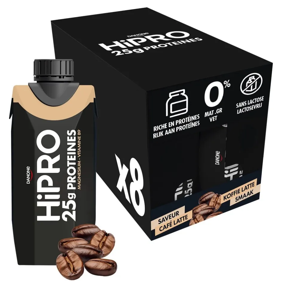 DANONE HiPRO Koffie Proteïneshake Voordeelverpakking 8 x 330ml| Clearance