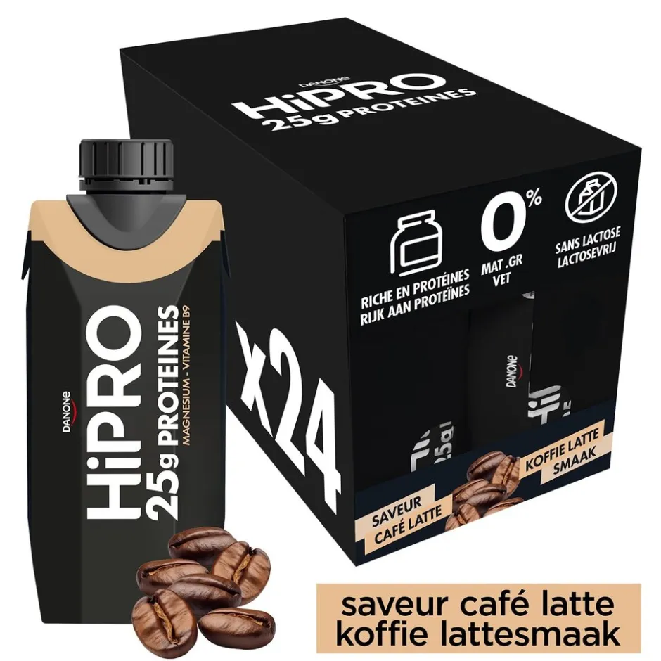 DANONE HiPRO Koffie Proteïneshake Voordeelverpakking 24 x 330ml< Sportdrank