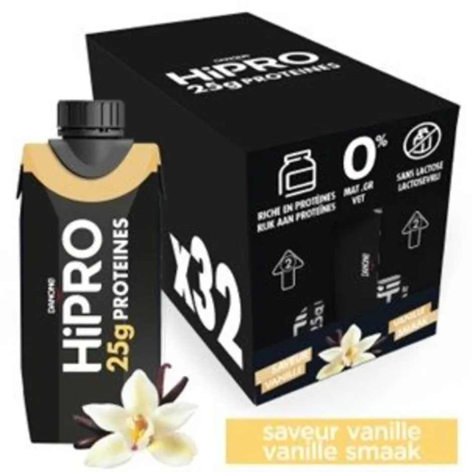 DANONE HiPRO Vanille Proteïneshake Voordeelverpakking 32 x 330ml| Discount