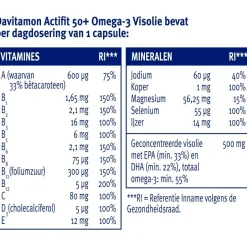 Actifit 50+ Omega-3 Visolie Multivitamine & Mineralen Capsules|Davitamon Online