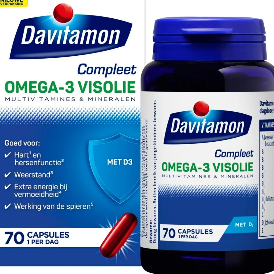Davitamon Compleet Omega-3 Visolie Capsules< Visolie|Omega 3