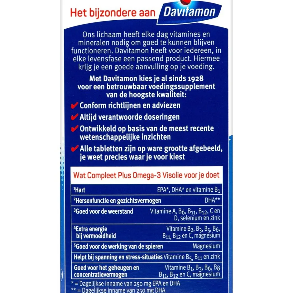 Davitamon Compleet Omega-3 Visolie Capsules< Visolie|Omega 3