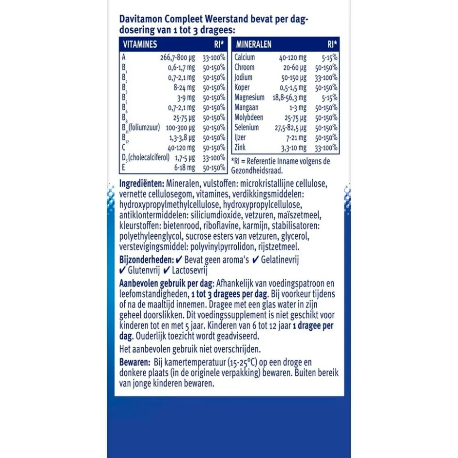 Davitamon Compleet Weerstand Dragees< Weerstand En Energie|Vitamines