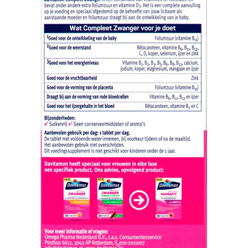 Davitamon Compleet Zwanger Tabletten< Zwangerschapssupplementen
