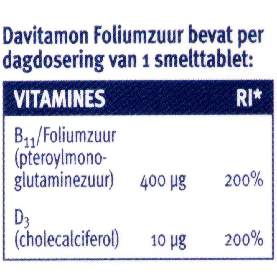 Foliumzuur Extra Vitamine D3 Smelttabletten|Davitamon Sale