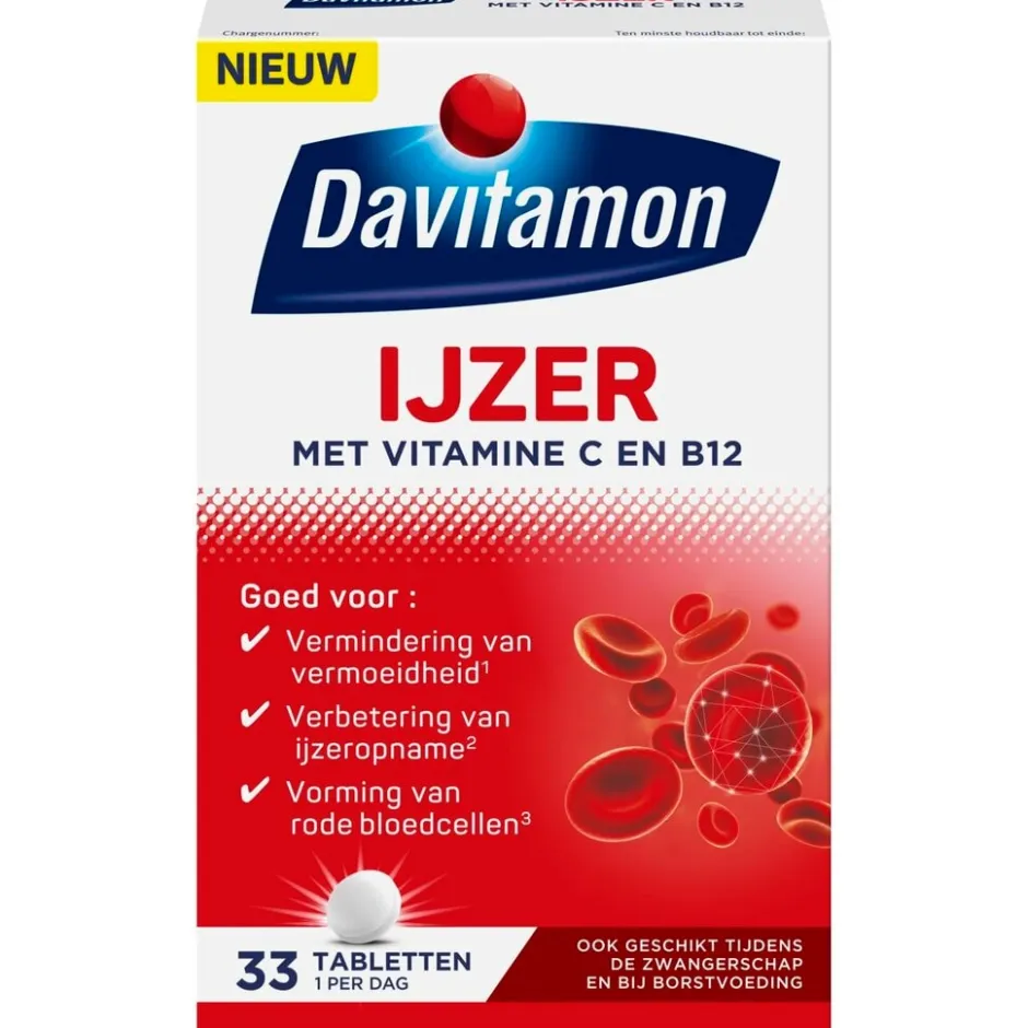 Davitamon Ijzer met Vitamine C en B12 Tabletten< Mineralen