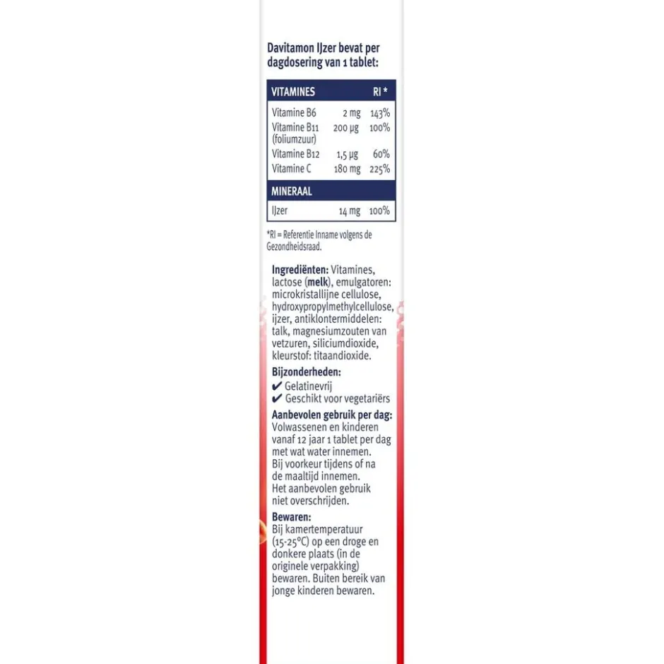 Davitamon Ijzer met Vitamine C en B12 Tabletten< Mineralen