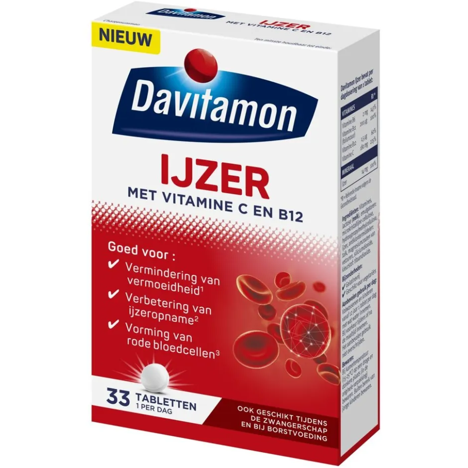 Davitamon Ijzer met Vitamine C en B12 Tabletten< Mineralen