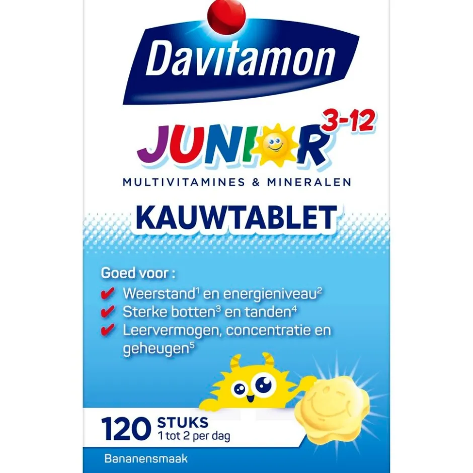 Junior 3-12 Banaan Kauwtabletten|Davitamon Best