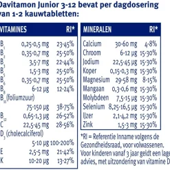 Junior 3-12 Banaan Kauwtabletten|Davitamon Best