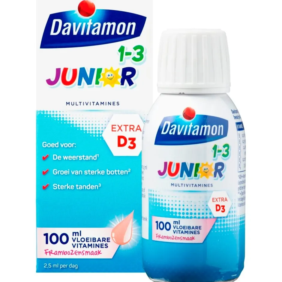 Davitamon Junior 1+ Framboos Vloeibare Vitaminen< Baby En Kind Gezondheid|Vitamines