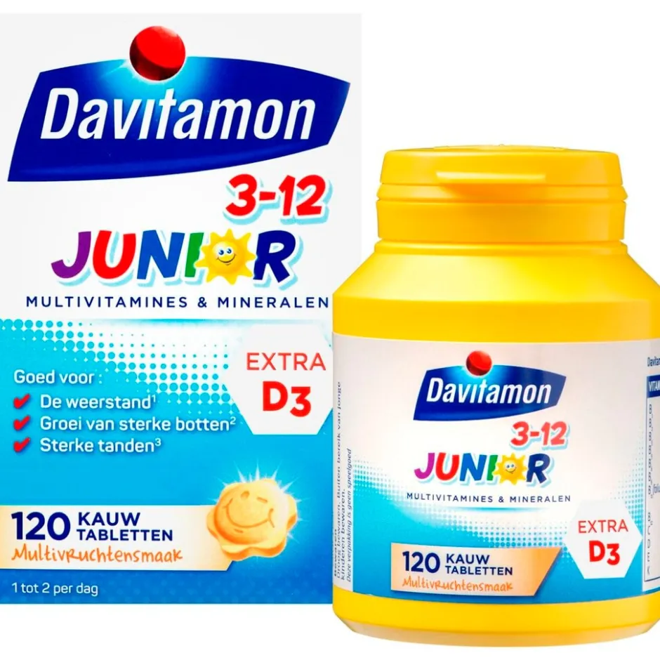 Junior 3+ Multifruit Kauwtabletten|Davitamon New