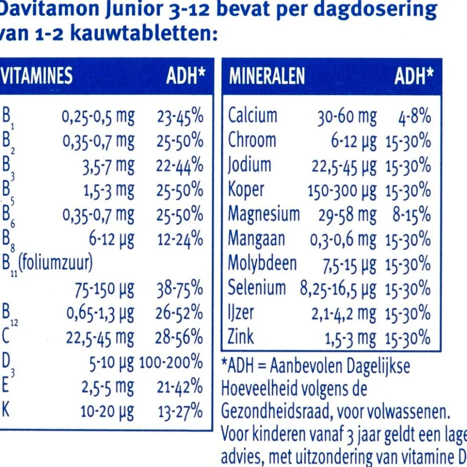 Junior 3+ Multifruit Kauwtabletten|Davitamon New