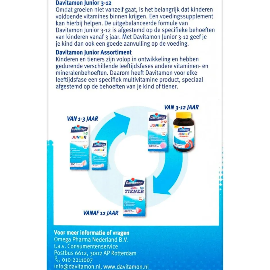 Junior 3+ Multifruit Kauwtabletten|Davitamon New