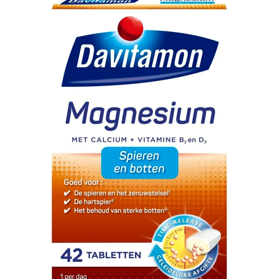 Magnesium voor Spieren en Botten Tabletten|Davitamon New