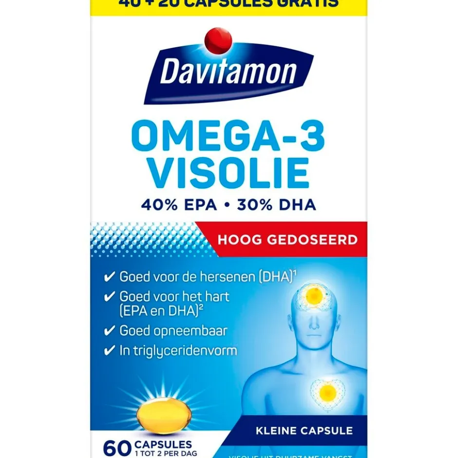 Davitamon Omega-3 Visolie 60 Capsules< Visolie|Omega 3