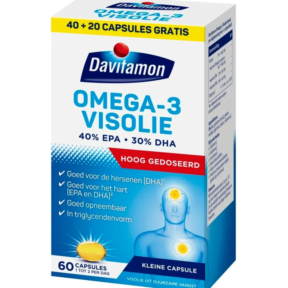 Davitamon Omega-3 Visolie 60 Capsules< Visolie|Omega 3