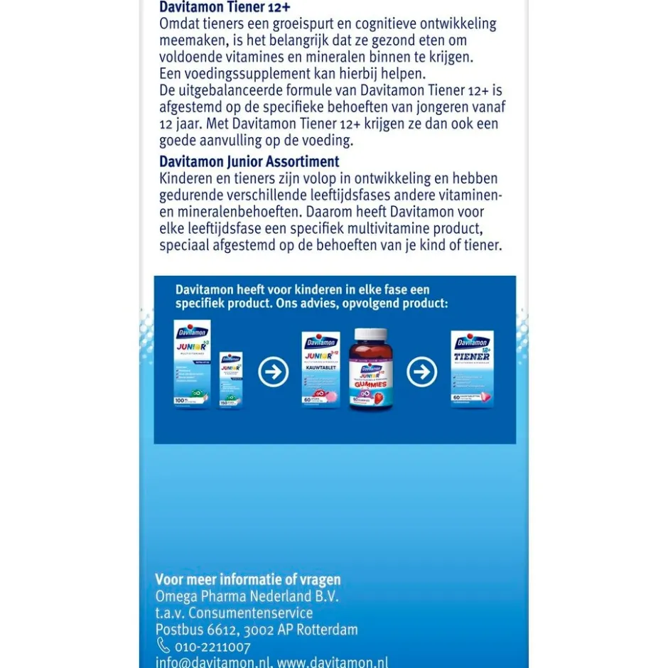 Tiener 12+ Multivitamines & Mineralen Aardbei Kauwtabletten|Davitamon Sale