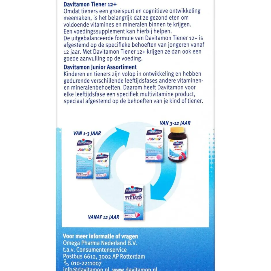 Tiener 12+ Multivitamines & Mineralen Aardbei Kauwtabletten|Davitamon Sale