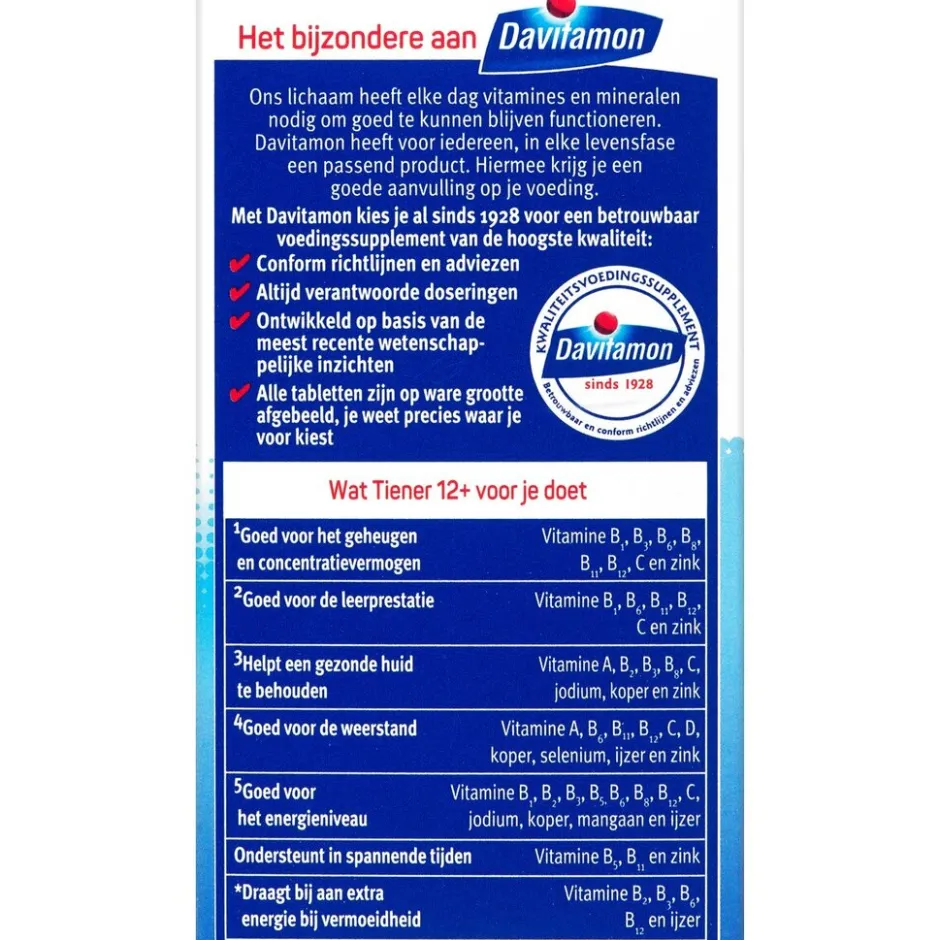 Tiener 12+ Multivitamines & Mineralen Aardbei Kauwtabletten|Davitamon Sale