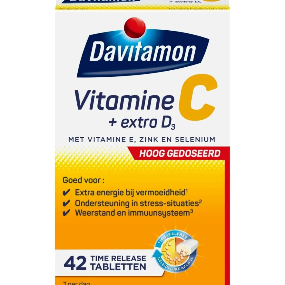 Davitamon Vitamine C Forte + Extra D3 Time-Release Tabletten< Weerstand En Energie|Vitamines