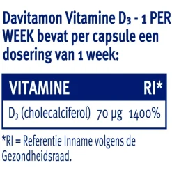 Davitamon Vitamine D3 1 Per Week Capsules< Botten En Spieren|Vitamines