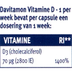 Davitamon Vitamine D3 1 Per Week Capsules< Botten En Spieren|Vitamines