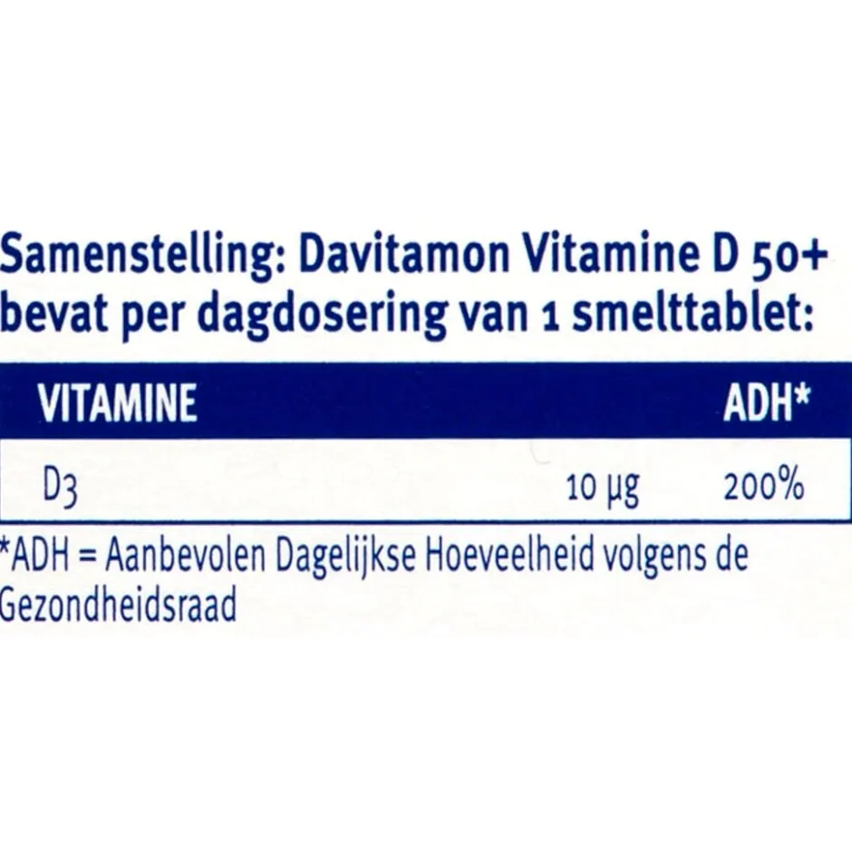Vitamine D 50+ Smelttabletten|Davitamon Discount