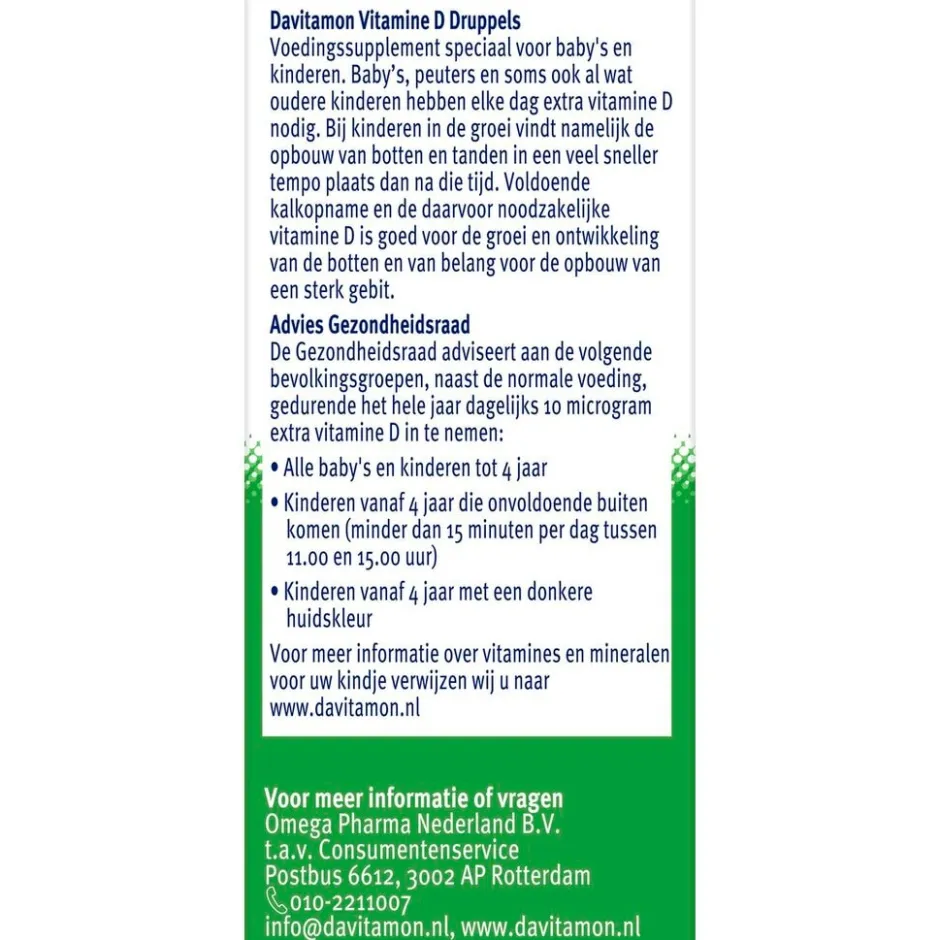 Davitamon Vitamine D Druppels< Baby En Kind Gezondheid|Vitamines