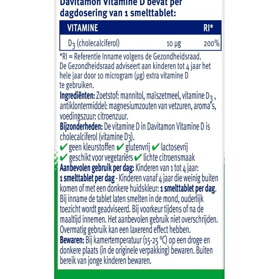 Vitamine D Kind Smelttabletten|Davitamon Online