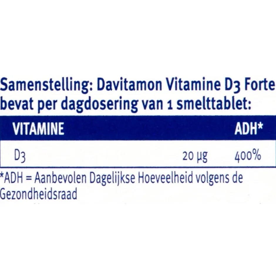 Davitamon Vitamine D Volwassenen Smelttabletten< Weerstand En Energie|Botten En Spieren