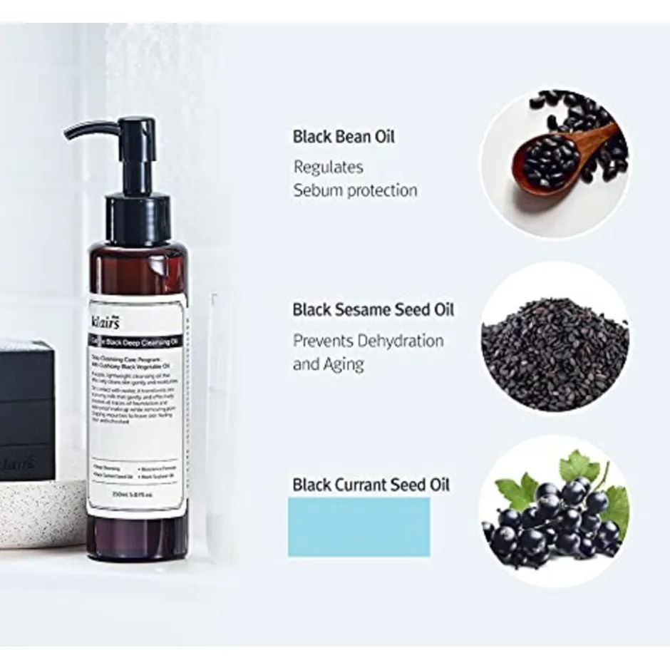 Dear, Klairs Gentle Black Deep Cleansing Oil< Korean Skincare|Gezichtsreiniging