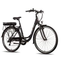 Degreaser dames ebike 50 cm 10.4 Ah 7sp zwart< Buiten En Vrije Tijd