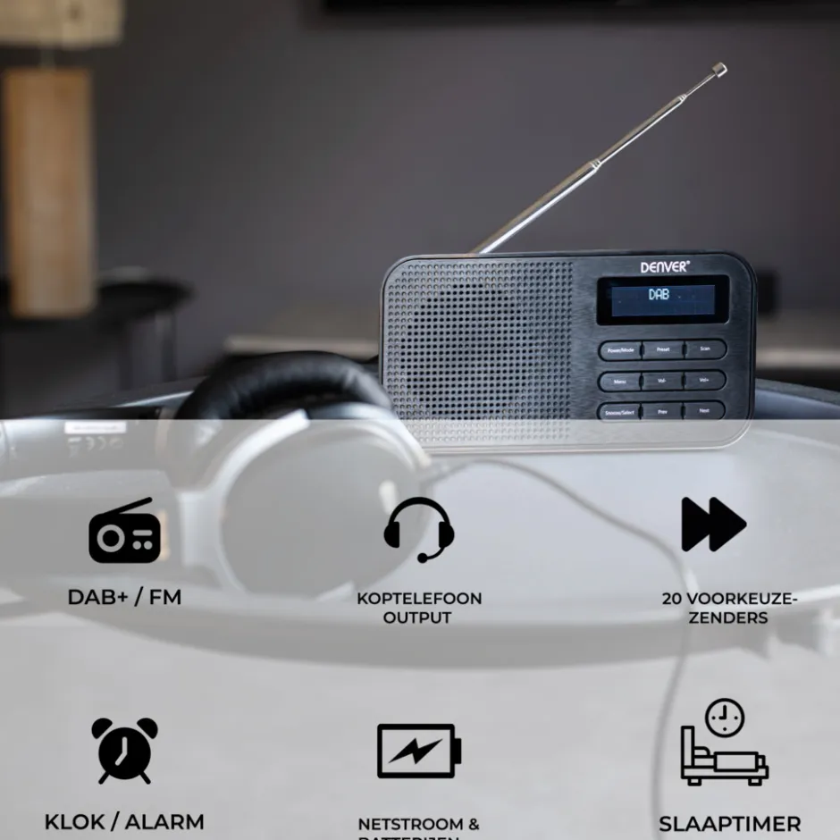 DAB42B Noodradio DAB+/FM-radio met Bluetooth|Denver Best